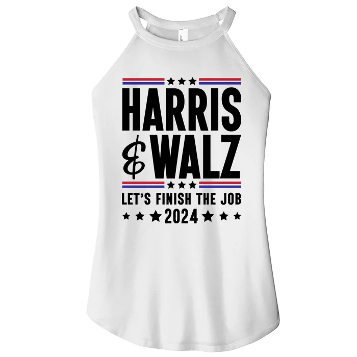 Harris Walz 2024 Let's Finish The Job Women’s Perfect Tri Rocker Tank