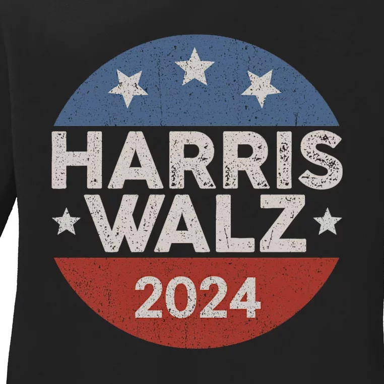 Harris Waltz 2024 Election Kamala Harris Tim Waltz 2024 Ladies Long Sleeve Shirt