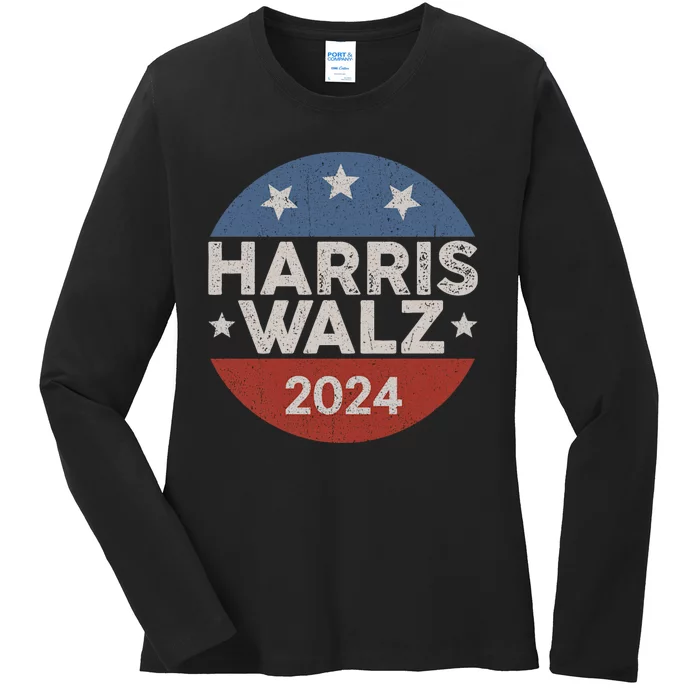 Harris Waltz 2024 Election Kamala Harris Tim Waltz 2024 Ladies Long Sleeve Shirt