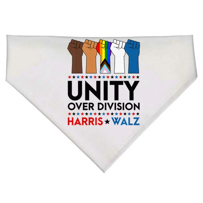 Harris Waltz 2024 Unity Over Division Election Kamala Lgbtq Premium USA-Made Doggie Bandana