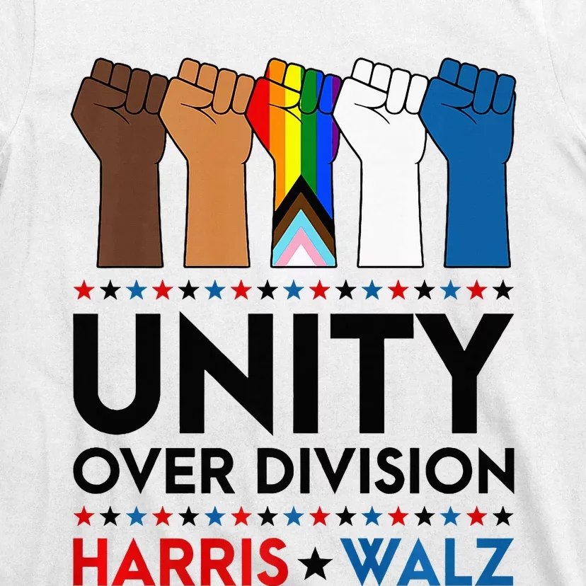 Harris Waltz 2024 Unity Over Division Election Kamala Lgbtq Premium T-Shirt