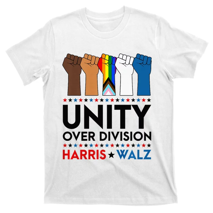 Harris Waltz 2024 Unity Over Division Election Kamala Lgbtq Premium T-Shirt