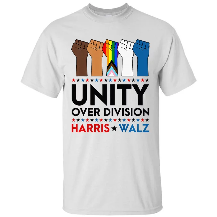 Harris Waltz 2024 Unity Over Division Election Kamala Lgbtq Premium Tall T-Shirt