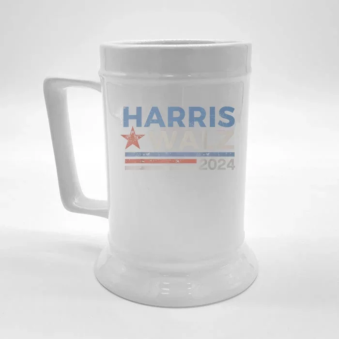 Harris Waltz 2024 Election Kamala Harris Tim Waltz 2024 Front & Back Beer Stein