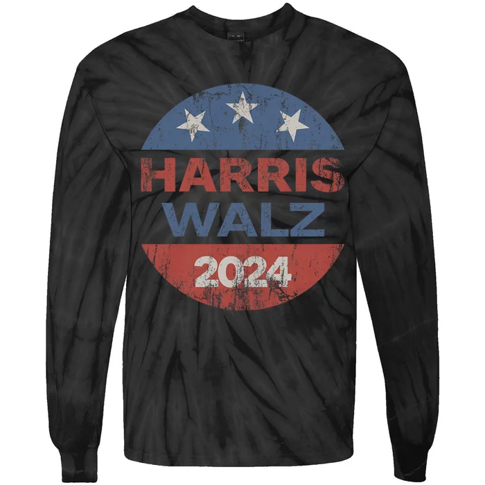 Harris Walz 2024 Election Kamala Harris Tim Waltz 2024 Tie-Dye Long Sleeve Shirt