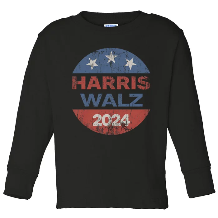 Harris Walz 2024 Election Kamala Harris Tim Waltz 2024 Toddler Long Sleeve Shirt