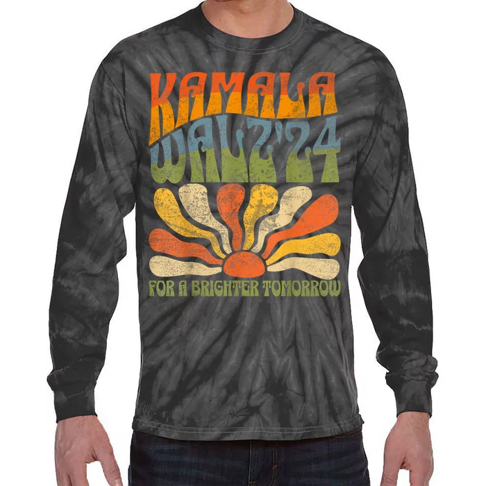 Harris Waltz 2024 Election Kamala Harris Tim Waltz 2024 Tie-Dye Long Sleeve Shirt