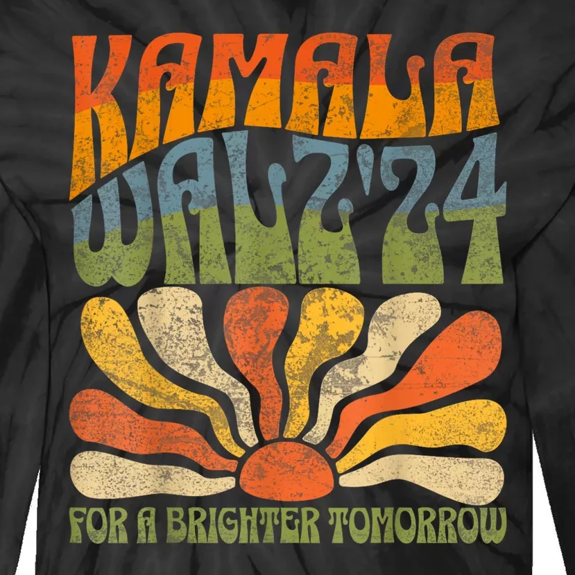 Harris Waltz 2024 Election Kamala Harris Tim Waltz 2024 Tie-Dye Long Sleeve Shirt