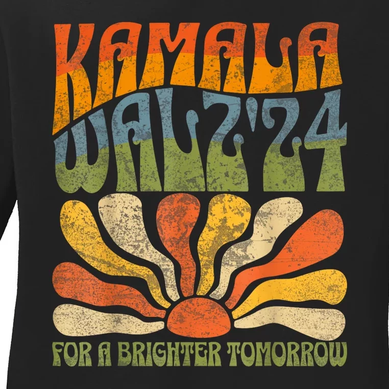 Harris Waltz 2024 Election Kamala Harris Tim Waltz 2024 Ladies Long Sleeve Shirt