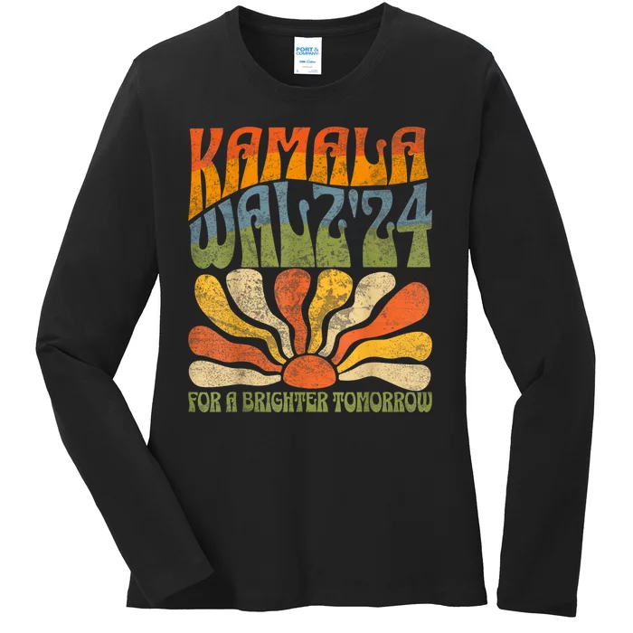 Harris Waltz 2024 Election Kamala Harris Tim Waltz 2024 Ladies Long Sleeve Shirt