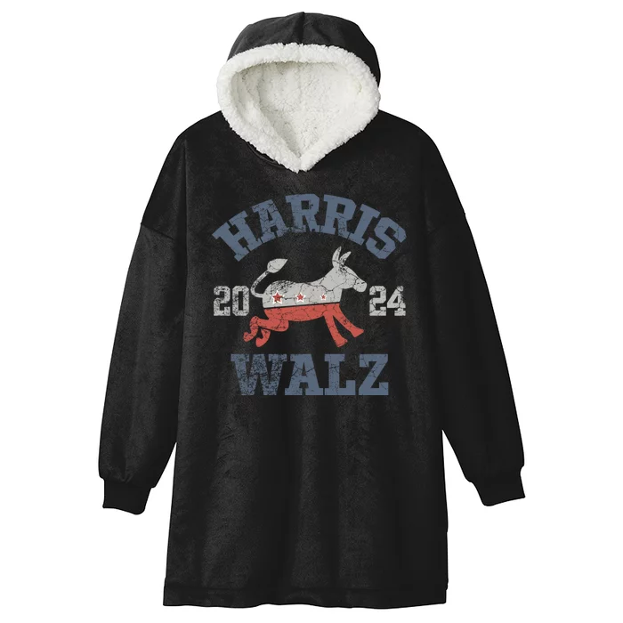 Harris Waltz 2024 Election Kamala Harris Tim Waltz 2024 Hooded Wearable Blanket