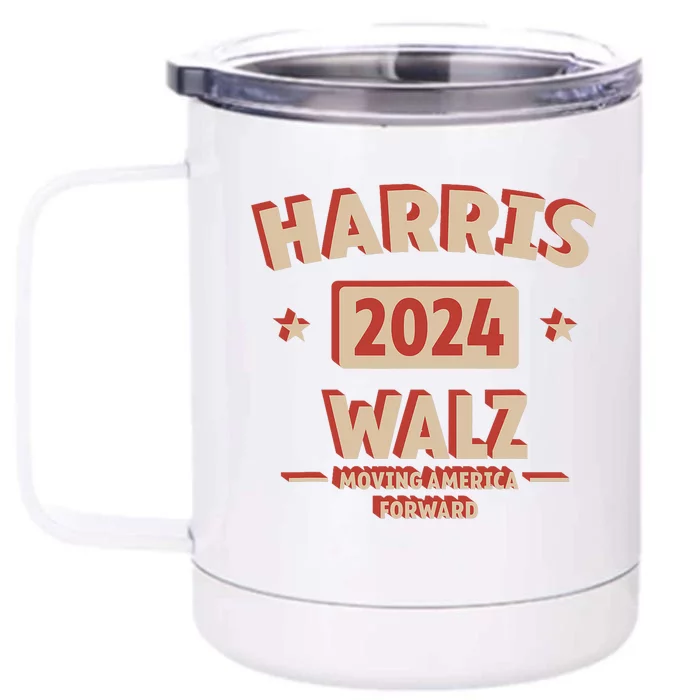 Harris Wlaz 2024 Casual 2024 Kamala & Democrats Casual Apparel Front & Back 12oz Stainless Steel Tumbler Cup