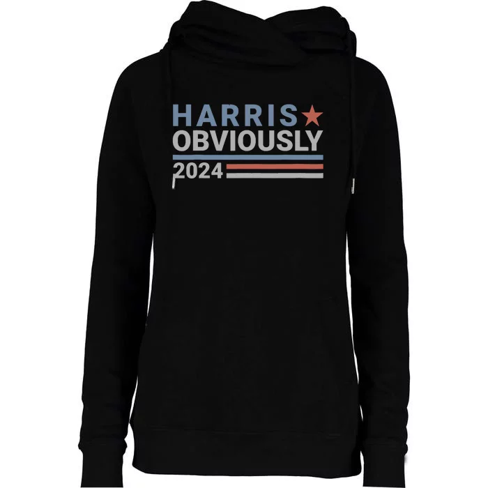 Harris Waltz 2024 Obviously Tim Walz Kamala Harris 2024 Womens Funnel Neck Pullover Hood