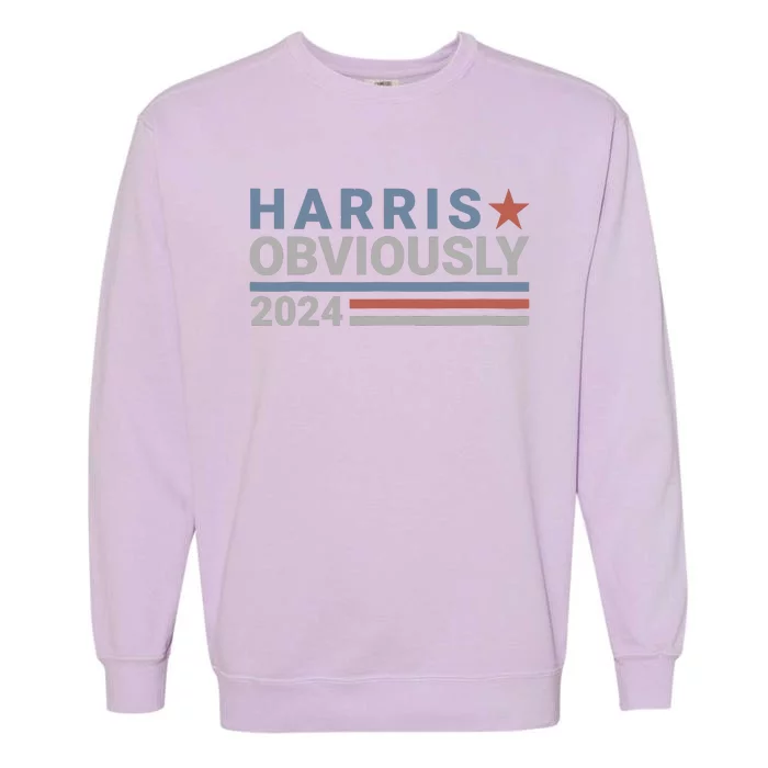 Harris Waltz 2024 Obviously Tim Walz Kamala Harris 2024 Garment-Dyed Sweatshirt