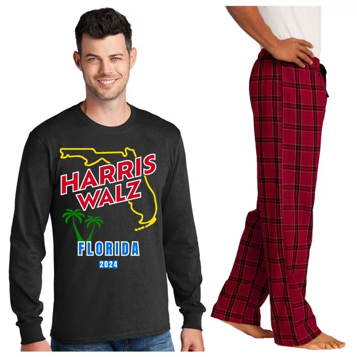 Harris Walz 2024 Florida Long Sleeve Pajama Set