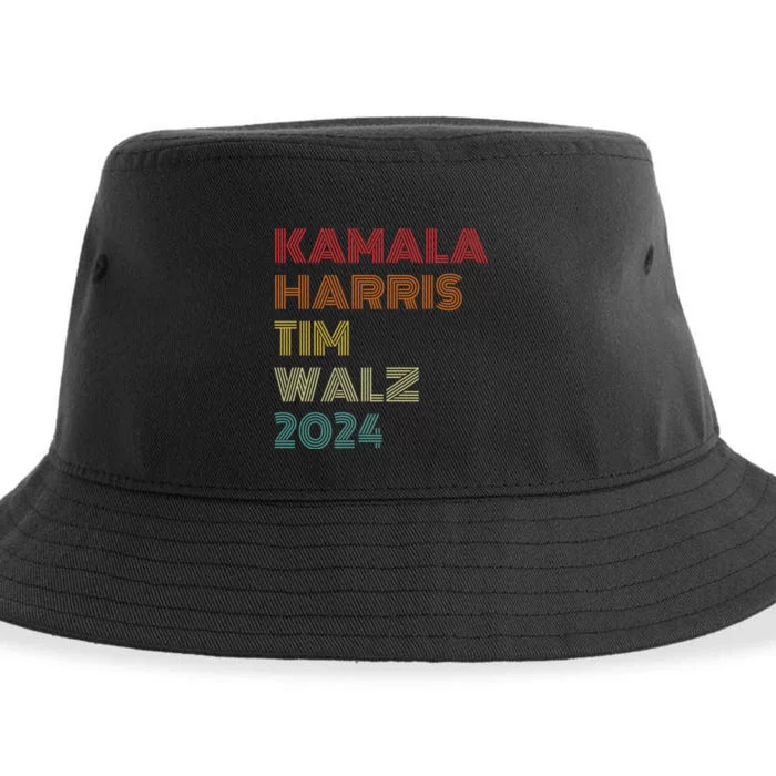 Harris Walz 2024 Kamala Harris Tim Walz Waltz Vintage Style Sustainable Bucket Hat