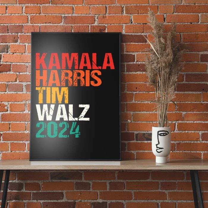 Harris Walz 2024 Kamala Harris Tim Walz Waltz Vintage Poster