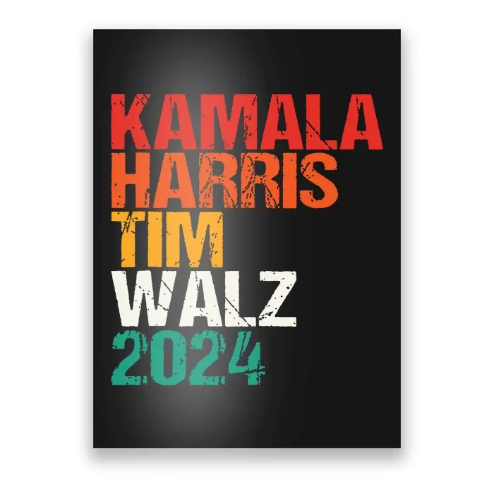 Harris Walz 2024 Kamala Harris Tim Walz Waltz Vintage Poster