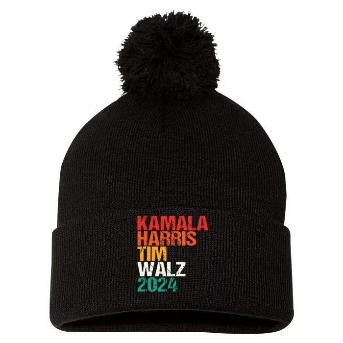 Harris Walz 2024 Kamala Harris Tim Walz Waltz Vintage Pom Pom 12in Knit Beanie