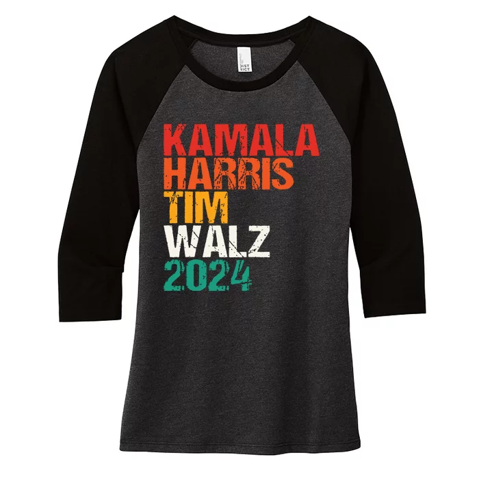 Harris Walz 2024 Kamala Harris Tim Walz Waltz Vintage Women's Tri-Blend 3/4-Sleeve Raglan Shirt