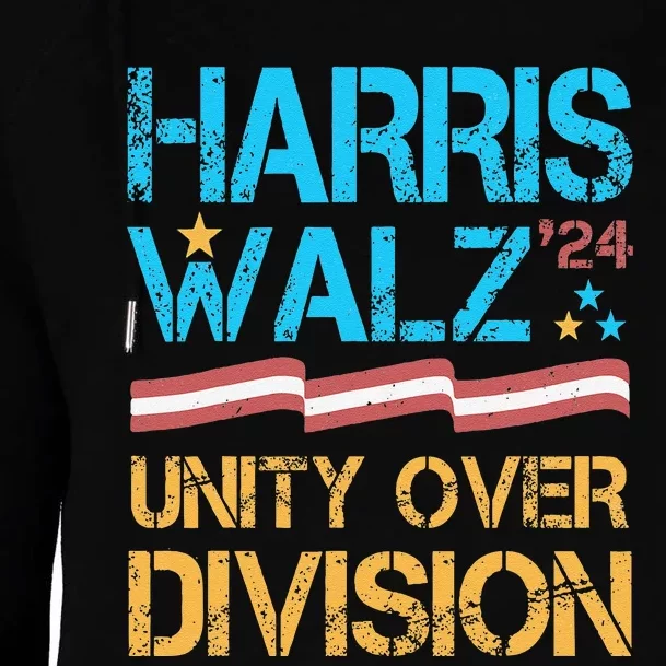 Harris Waltz 2024 Unity Over Division Womens Funnel Neck Pullover Hood