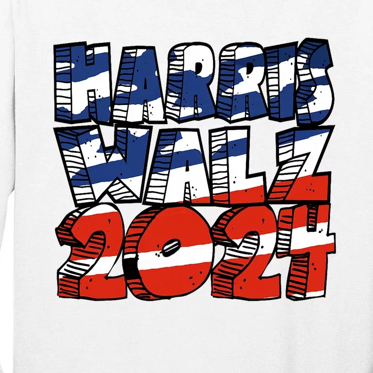 Harris Walz 2024 Tall Long Sleeve T-Shirt