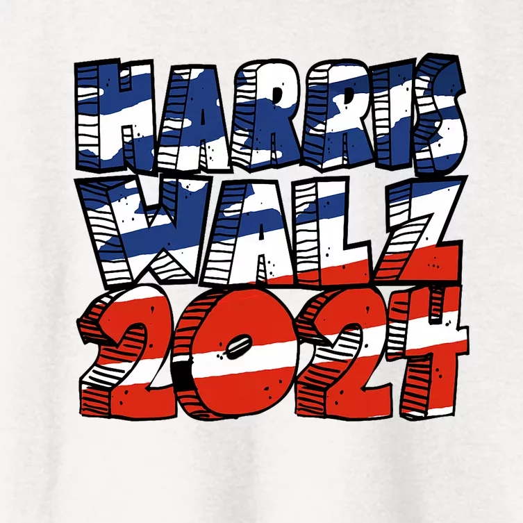 Harris Walz 2024 Women's Crop Top Tee