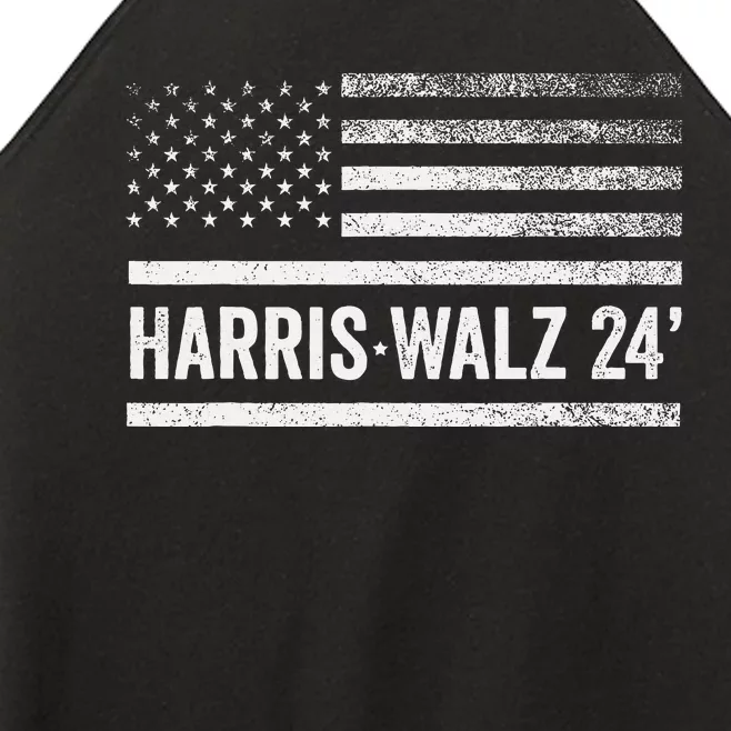 Harris Walz 2024 Election Kamala Tim Waltz American Flag Women’s Perfect Tri Rocker Tank