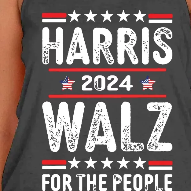 Harris Walz 2024 For The People Women's Knotted Racerback Tank