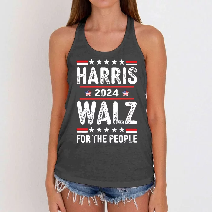 Harris Walz 2024 For The People Women's Knotted Racerback Tank