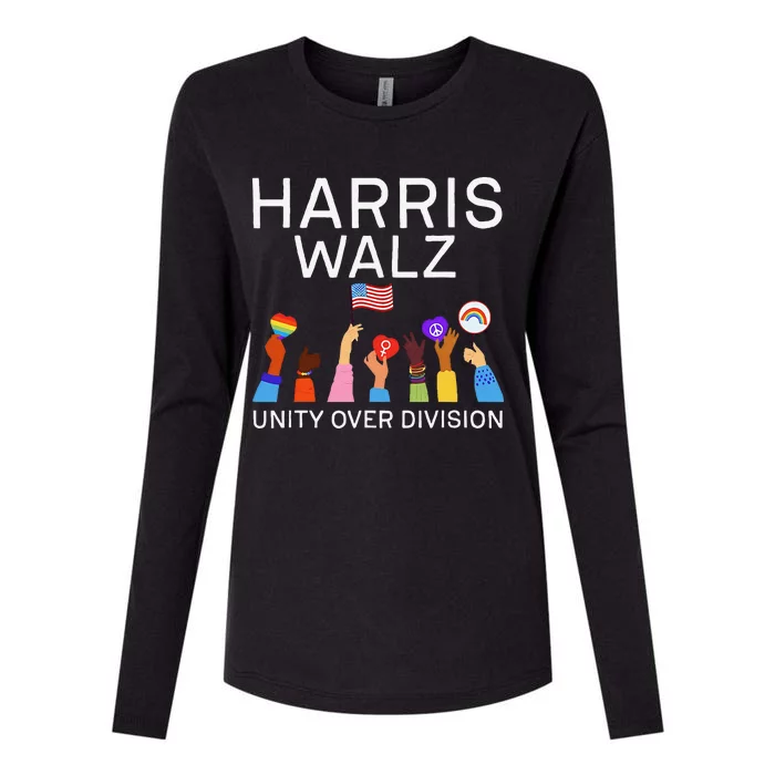 Harris Waltz 2024 Unity Over Division Womens Cotton Relaxed Long Sleeve T-Shirt