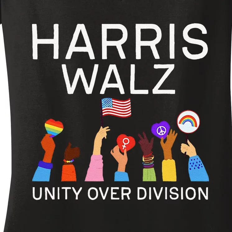 Harris Waltz 2024 Unity Over Division Women's V-Neck T-Shirt