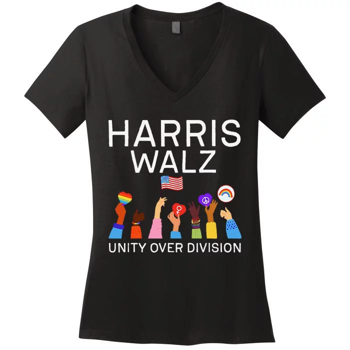 Harris Waltz 2024 Unity Over Division Women's V-Neck T-Shirt