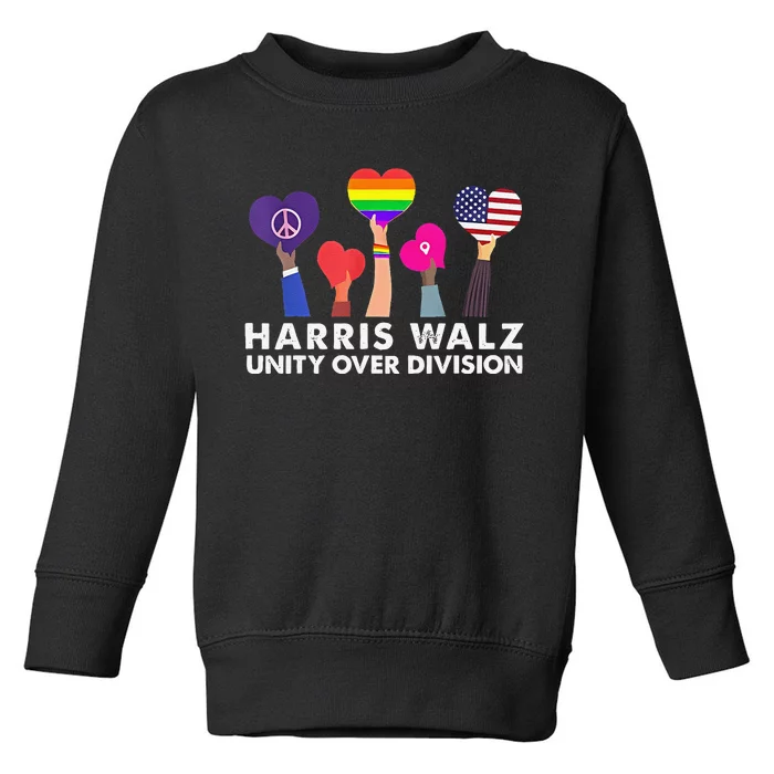 Harris Waltz 2024 Unity Over Division Toddler Sweatshirt