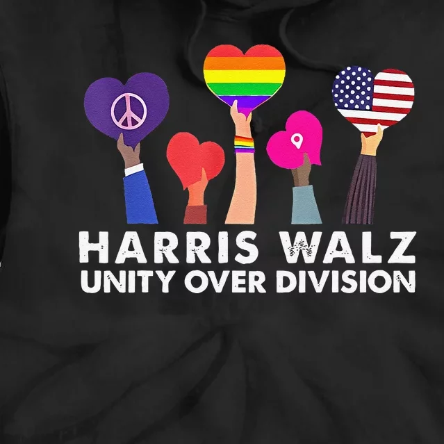 Harris Waltz 2024 Unity Over Division Tie Dye Hoodie