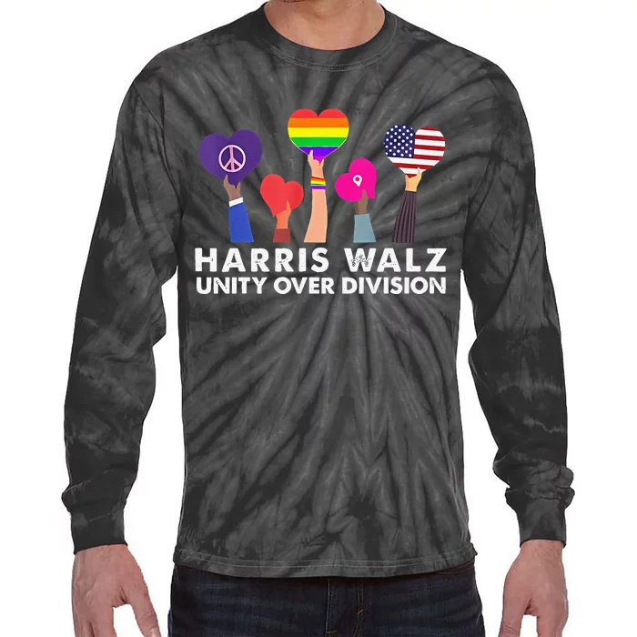 Harris Waltz 2024 Unity Over Division Tie-Dye Long Sleeve Shirt