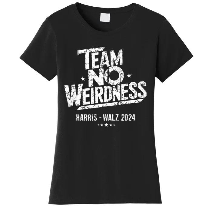 Harris Walz 2024 Team No Weirdness Funny Kamala Tim Waltz Women's T-Shirt