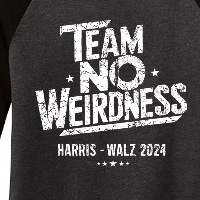 Harris Walz 2024 Team No Weirdness Funny Kamala Tim Waltz Women's Tri-Blend 3/4-Sleeve Raglan Shirt