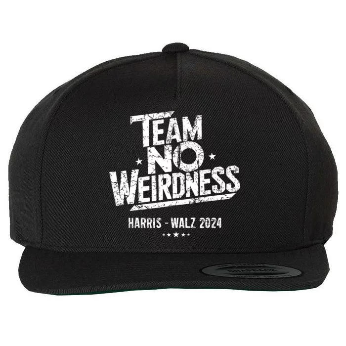 Harris Walz 2024 Team No Weirdness Funny Kamala Tim Waltz Wool Snapback Cap