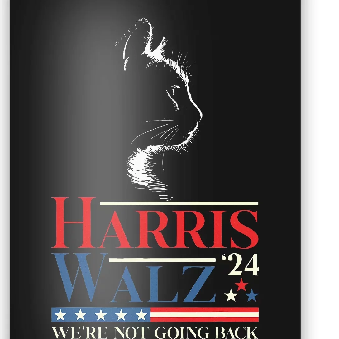 Harris Waltz 2024 Election Funny Cat Kamala Harris Tim Walz Poster