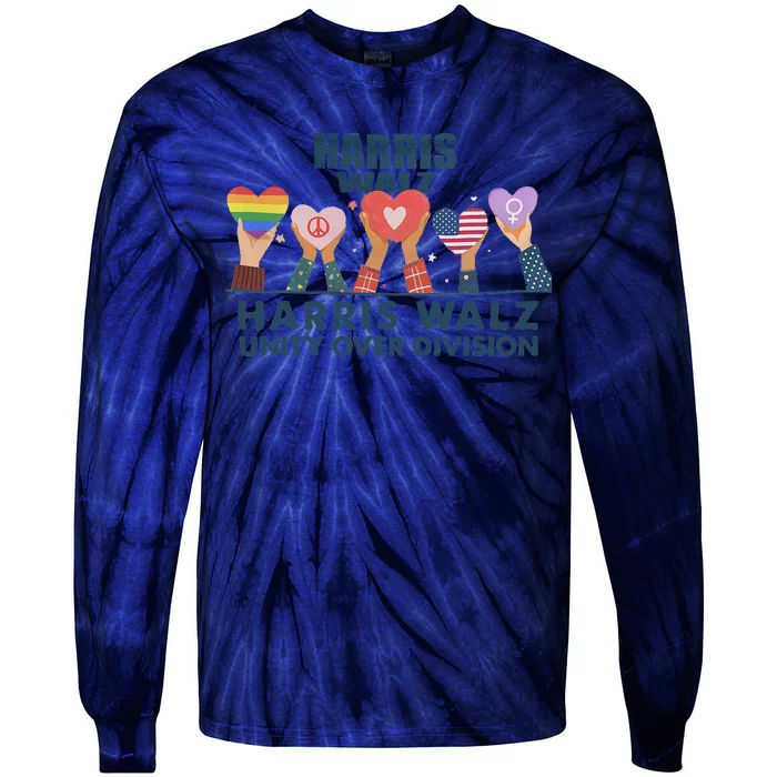 Harris Waltz 2024 Unity Over Division Tie-Dye Long Sleeve Shirt