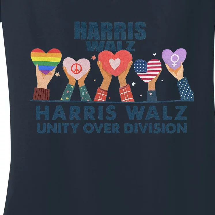 Harris Waltz 2024 Unity Over Division Women's V-Neck T-Shirt