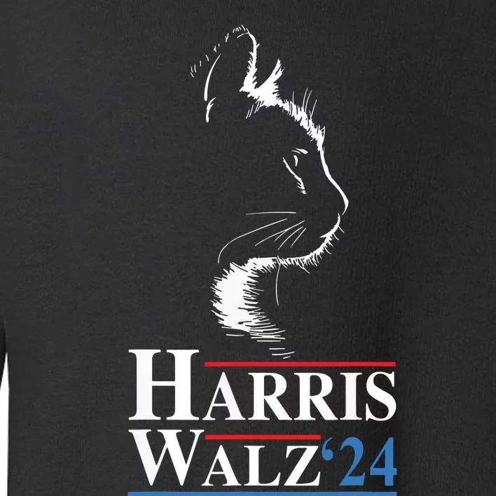 Harris Waltz 2024 Election Funny Cat Kamala Harris Tim Walz Toddler Sweatshirt