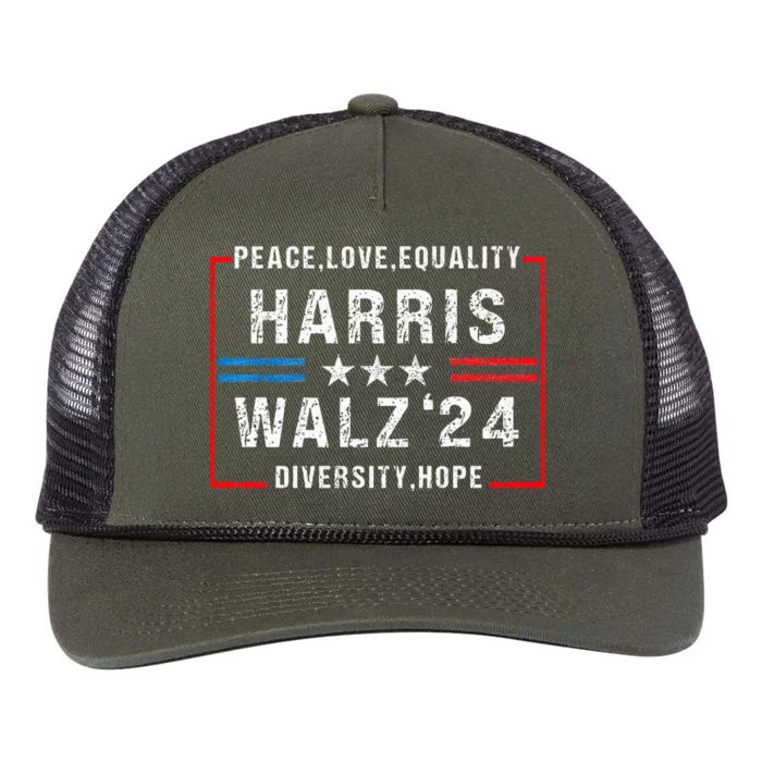 Harris Waltz 2024 Election Kamala Harris Tim Walz Waltz 2024 Retro Rope Trucker Hat Cap