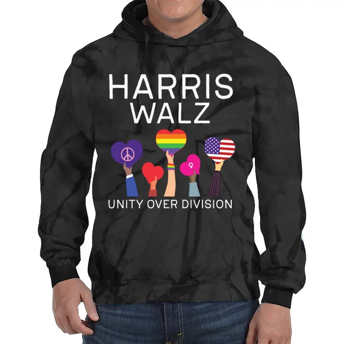 Harris Waltz 2024 Unity Over Division Tie Dye Hoodie