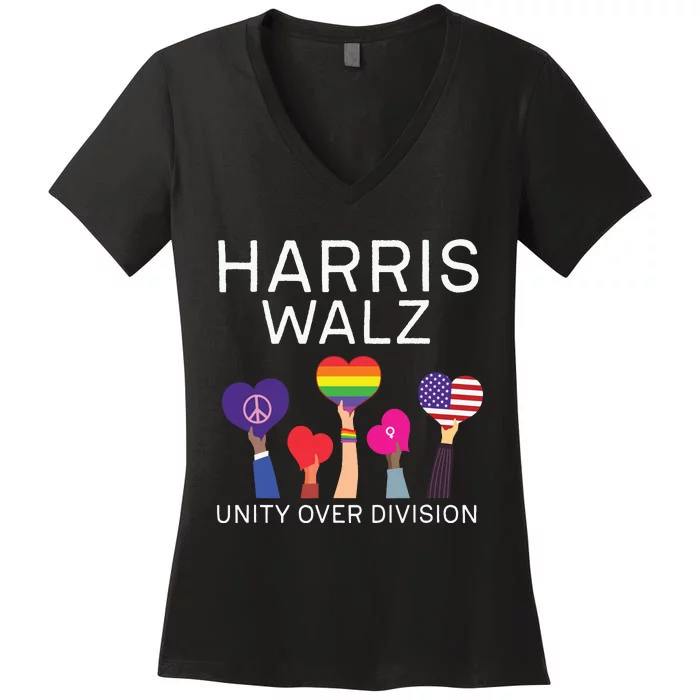 Harris Waltz 2024 Unity Over Division Women's V-Neck T-Shirt