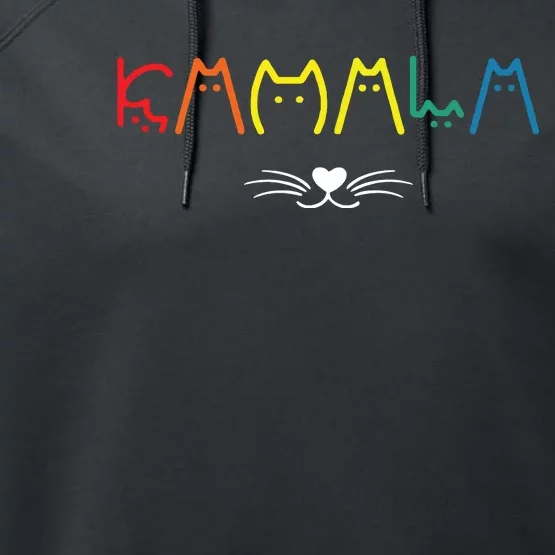 Harris Walz 2024 Kamala Cat Performance Fleece Hoodie