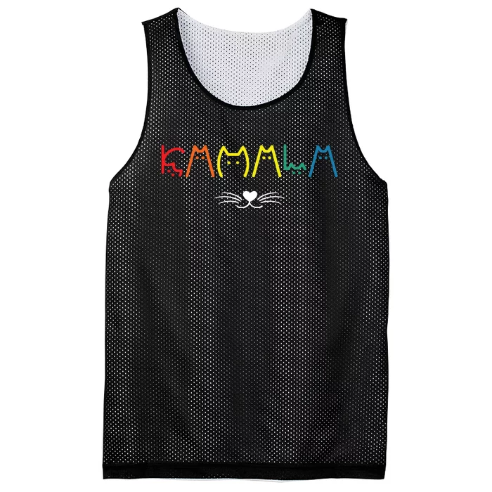 Harris Walz 2024 Kamala Cat Mesh Reversible Basketball Jersey Tank