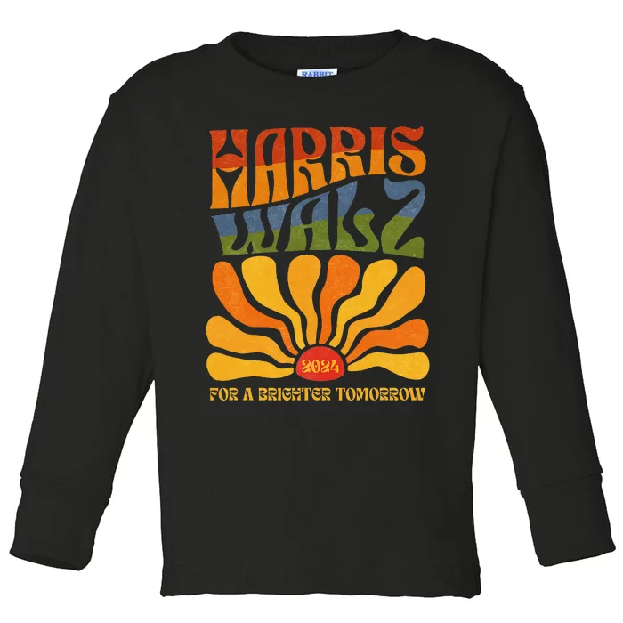 Harris Waltz 2024 For A Brighter Tomorrow Boho Aesthetic Gift Toddler Long Sleeve Shirt