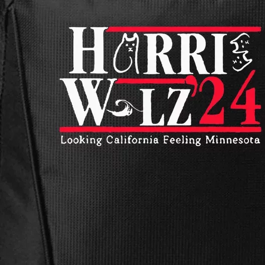 Harris Walz 2024 Childless Cat Lady Vote Kamala President City Backpack